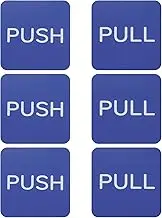 uxcell 3Set Push Pull Door Stickers, 3in Push and Pull Signs Plate Acrylic Vertical Self-Adhesive for Doors Glass Window Business Stores, Square, Blue