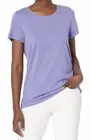 HUE Women's Short Sleeve Scoop Neck Sleep Tee, Jacaranda 1X