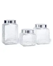 American Atelier Main St Hammered Glass Canisters Set of 3