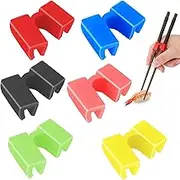 6 Pairs Reusable Chopsticks Helper,Chopsticks Trainer Training Chopsticks For Adults Training Chopstick Hinges Connector,Non-Slip And Portable Practice Chopsticks For Beginners Kids(Rainbow)
