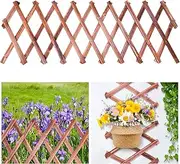 Expandable Wooden Lattice Fence, Garden Trellis for Climbing Outdoor Plants, Stretchable Panel Wall Trellis Vertical Rack Wood Frame Patio Decorative for Vine Ivy Rose