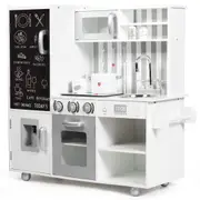 Costway Wooden Kitchen Play Set Realistic Cooking Toy Pretend Cookware Toys Gift