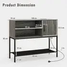 Industrial Buffet Sideboard with Power Outlets & Ample Storage - Grey