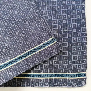 Fendi Vintage Handkerchief Pocket Square Grayish Blue 18 x 18 inches, vintage sc