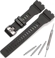 [MCXGL] Replacement Strap Compatible with Casio G-Squad GBD-800 GBD800UC GBA-800 Black Watch Band Resin Wristband