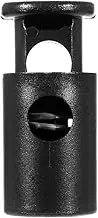 1/4 Inch Heavy Duty Barrel Cord Lock Toggle Stop Sliders - Use with Paracord, Drawstrings, Accessory Cordage and More - Available in 5, 10, 25, 50, and 100 Packs, Black, 5 Pack
