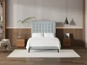 My Style Buttoned Headboard & Slimline Base - Double / Duckegg / Slimline Base
