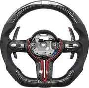 Car Steering Wheel With LED Carbon Fiber M Sport，Compatible With BMW F10 F30 F15 F16 F20 F21 F25 F26 F31 F32 F33 F34 F35 F36 F80 F82 F83 E90(E90-01)