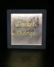 Money Box POCKET CHANGE LED Light Up White Square Change Savings Gift