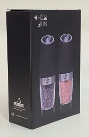 Chew Fun Gravity Electric Salt and Pepper Mill Set Matte Black