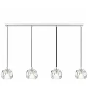 Zara 4 Light Prism Sphere Crystal Chrome Linear Cluster Pendant Light