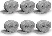 1.3 LB Steel Wool,6 Packs Fine Steel Wool Roll Hardware Cloth for Siding,Pipeline,Wall Cracks,Vents