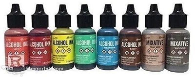 Tim Holtz Alcohol Inks and Metallics Mixatives (Key West/Rodeo/Metallics