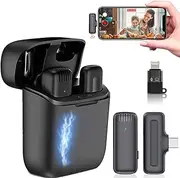 Wireless Lavalier Microphones for iPhone iPad, Leereel Plug-Play Lapel Mic with Charging Case for Interview, Video Recording, Tiktok, Live Stream - Noise Reduction, No APP & Bluetooth Needed (1 Mic)