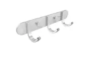 Coat Hook Rack Brushed Nickel 8-Inch Coat&Towel Hook Rail Wall Mounted with 3