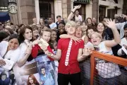 McFly member Tom Fletcher poses with fans UK Charity Premiere of J- Old Photo