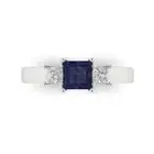 1.11 ct Princess Cut Sapphire Gemstone Three-Stone Promise Ring White Gold