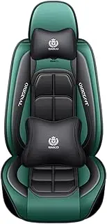 QIOZO car seat Cover Suitable for Volkswagen AMAROK Jetta, Santana Variant Lamando Lavida Vista Auto Parts/Waterproof/Sports Leather/Green Deluxe Edition