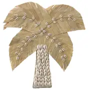 Willow & Silk Handmade 30cm Shell & Weave Palm Tree Wall Art/Home/Indoor Decor