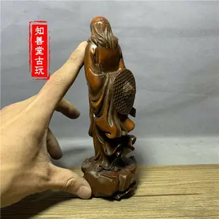 老黃楊木精雕達摩祖師小擺件古玩木雕老雕件仿古包漿木雕佛像文玩