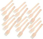 Ipetboom 100 Pcs Disposable Wooden Utensils Set Natural Cutlery for Parties Camping Picnics Weddings and Dinner Events Stylish Wooden Forks Convenient Food Picks