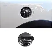Compatible Compatible for Mini Clubman R55 R56 LCI SL Fuel Tank Cap Cover Trim Genuine Carbon Fiber 3D Sticker Car Exterior Decorative(Black-SE Expert)