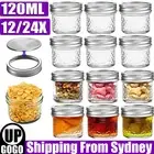 12/24Pack Glass Jars＆Lid Small Food Candy Storage Mason Jam Bottle Container Set