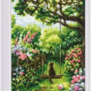 Garden Swing Delight Counted Cross Stitch Kit - Create Your Own Beautiful Garden