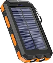Solar Charger - Fast Charging Solar Pack - LED Flashlight Fast Charging Survival Gear Wireless Battery Pack for Cell Phone, Outdoor & Fishing