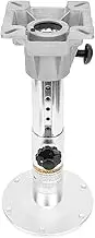 Oreilet Boat Seat Pedestal Base, Adjustable Height 13-18.9in Marine Base Pedestal Plate & Mount, Boat Seats Pedestals for Swivel Boat Chair Fishing Pontoon Bass