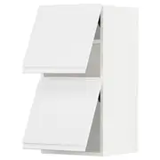 METOD wall cabinet horizontal w 2 doors, white/Voxtorp matt white, 40x37x80 cm
