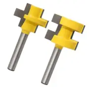 3/4" 2 Bit Tongue and Groove Router Bit Set - 1/4" Shank Woodworking Tool For