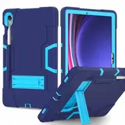 For Samsung Galaxy Tab S9 /S9 FE /S10 FE 2023 SM-X710 /X716B /X510 /X516B Hybrid Fancy Shockproof Heavy Duty Kickstand Case Cover (Navy Blue)