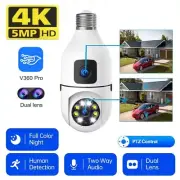 Dual Lens 1080P Light Bulb Camera WiFi Wireless Home Security IR Night Vision