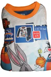 Space Jam A New Legacy 2 Boys Pajamas Size 4-5 Shirt Pants Set Tune Squad NEW