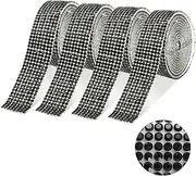 Careuoklab 4 Rolls 8 Rows Self Adhesive Rhinestone Ribbon Crystal Diamond Sticker Bling Ribbon DIY Decoration with 2 mm Rhinestone for Wedding Party Decor, DIY Art Craft 4 Yards (Black)
