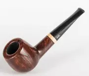 Briar Tobacco Smoking Pipe, Fat Bob, Hand Carved, Metal Cooling Filter, Brown