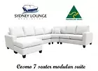 AUSTRALIAN MADE Cosmo 7 seater Fabric Chaise Modular Sofa Lounge