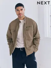 Neutral Zip Through Funnel Jacket (E66525) | $109