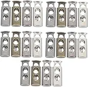 LOLIPPYY 20Pcs Adjustable Spring Cord Locks Double Metal Toggles for Drawstrings Lanyards and DIY Projects Lightweight Durable Design for Easy Use and Firm Grip