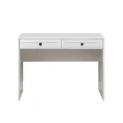 European Cabinetry White Hampton Round Black Handles Odessa Desk