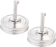 HEALEEP 2Pcs Stainless Steel Mason Jar Pour Spout Lids Replacement Covers for Mouth Jars for Oil Vinegar Syrup and Liquids and Easy to Control Pouring