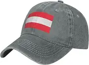 [BEIRIJL] Austrian Flag Washed Cowboy Baseball Cap for Adults - Stylish and Breathable Hat with Adjustable Strap