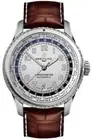 Breitling Aviator 8 B35 Silver Blue Dial Brown Strap Self-Winding Mens Watch