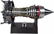 Turbofan Engine Model, Adjustable Speed TR900 Aircraft Engine Turbojet Engine Model with Light, Simulation Aero Engine Mechanical Science Education Toy Gift Decor for Adult, 28cm (Finished Version)