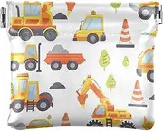 [GAIREG] Starfish on White Sand Beach Coins Purse Coin Pouch for Men Small Squeeze Wallet, Cartoon Construction Vehicles Trees, one size, Pattern