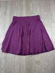LOFT Med Purple Print Rayon A-Line Stretch Pull On Womens Skirt NWT New