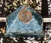 Turquoise Filled Crystal Orgone Pyramid For Healing 1 Inch Tall