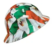 Mexican, MX Flag Full Brim Hard Hat with with Fas-trac Suspension