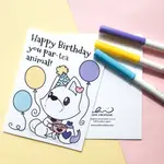 【EMIICREATIONS】純棉 可愛柴犬蘇菲 生日卡片 派對動物